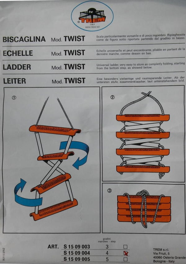 Povrazový rebrík - Twist