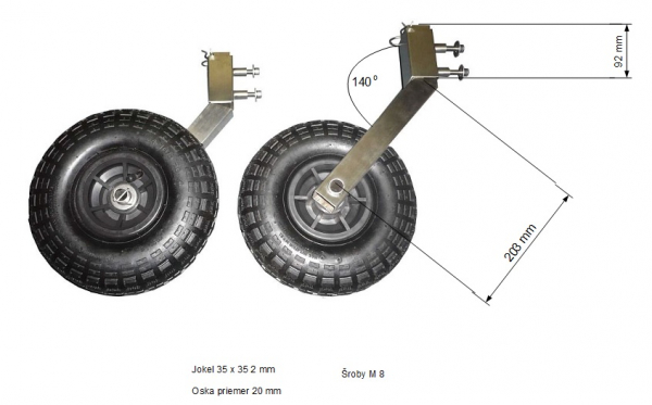 Kolieska na člny Antikorové